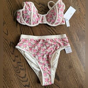 NWT!!  Caroline Constas floral high leg bikini